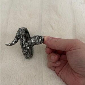 Silver Snake Bracelet with Rhinestones
